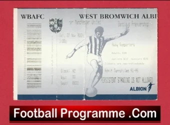 West Bromwich Albion v Manchester United 2004 - Match Ticket - football memorabilia