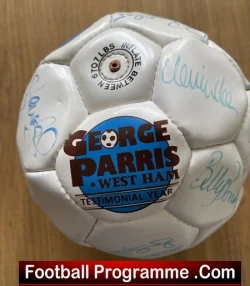 West Ham United George Parris Multi Signed Autographed Football WHU 1995 - football memorabilia