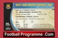 West Ham United v Manchester United 2009 – Football Ticket