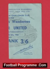 Wolves v Manchester United 1965 – 1960s FA Cup Football Ticket