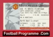 Manchester United v Nantes Atlantique 2002 – Football Ticket