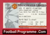 Manchester United v Nantes Atlantique 2002 – Football Ticket