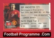 Manchester United v Manchester City 2003 – Match Ticket