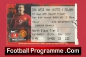 Manchester United v Fulham 2004 – FA Cup Football Ticket
