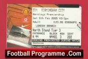 Manchester United v Birmingham City 2005 – Match Ticket