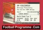 Manchester United v Middlesbrough 2004 – Match Ticket