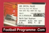 Manchester United v Crystal Palace 2004 – League Cup Football Ticket