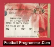 Sunderland v Manchester United 2001 – Match Ticket