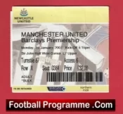Newcastle United v Manchester United 2007 – Match Ticket