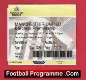 Newcastle United v Manchester United 2007 – Match Ticket