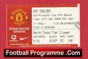 Manchester United v Chelsea 2002 – Match Ticket League Cup