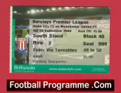 Stoke City v Manchester United 2009 – Football Ticket
