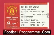 Manchester United v West Ham United 2003 – FA Cup Match Ticket
