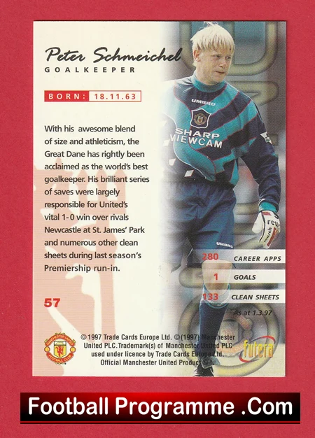 Manchester United Peter Schmeichel Autograph Signed Football Card Man Utd - Image 3
