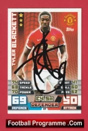 Manchester United Tyler Blackett Autograph Signed Football Card Man Utd