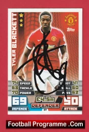 Manchester United Tyler Blackett Autograph Signed Football Card Man Utd