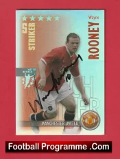 Manchester United Wayne Rooney Autographed Signed Football Card Man Utd