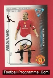 Manchester United Rio Ferdinand Autographed Signed Football Card Man Utd