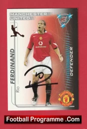 Manchester United Rio Ferdinand Autographed Signed Football Card Man Utd