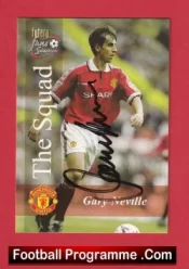 Manchester United Gary Neville Autograph Signed Football Card Man Utd