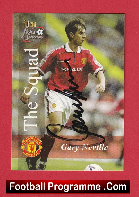 Manchester United Gary Neville Autograph Signed Football Card Man Utd - Image 2