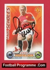 Manchester United Paul Scholes Autograph Signed Football Card Man Utd