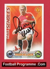Manchester United Paul Scholes Autograph Signed Football Card Man Utd