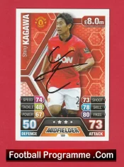 Manchester United Shinji Kagawa Autograph Signed Football Card Man Utd