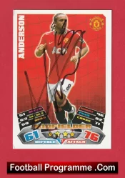 Manchester United Anderson Autograph Signed Football Card Man Utd