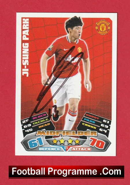 Manchester United Ji Sung Park Autograph Signed Football Card Man Utd - Image 2