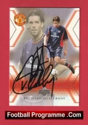 Manchester United Ruud Van Nistelrooy footballer Autograph Signed Football Card Man Utd