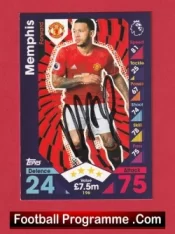 Manchester United Memphis Depay Footballer Autograph Signed Football Card Man Utd