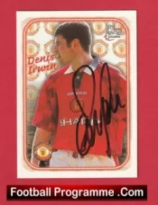 Manchester United Denis Irwin Autographed Signed Football Card Man Utd