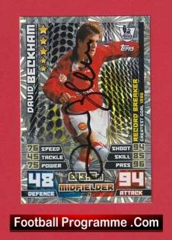 Manchester United David Beckham Autograph Signed Football Card Man Utd