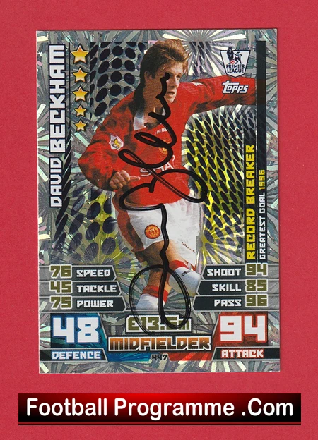 Manchester United David Beckham Autograph Signed Football Card Man Utd - Image 2