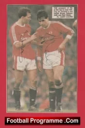 Manchester United Bryan Robson + Neil Webb Autographed Signed Picture Man Utd