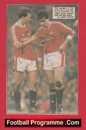 Manchester United Bryan Robson + Neil Webb Autographed Signed Picture Man Utd