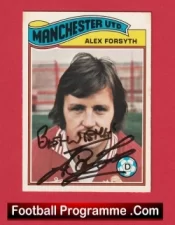 Manchester United Alex Forsyth Autograph Signed Football Card Man Utd 1970s