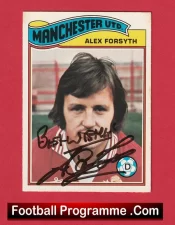 Manchester United Alex Forsyth Autograph Signed Football Card Man Utd 1970s