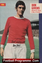 Manchester United Don Givens Autograph Magazine Picture