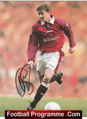 Manchester United Ole Solskjaer Signed Book Page Picture