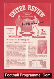 Manchester United v Blackpool 1963 – Man Utd 63 Pat Crerand Debut Signed