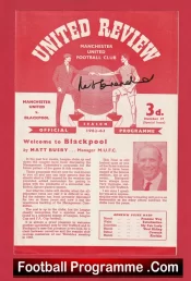 Manchester United v Blackpool 1963 – Man Utd 63 Pat Crerand Debut Signed