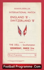 England v Switzerland 1956 – At The Dell + Duncan Edwards