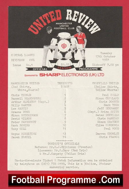 Manchester United v Sheffield United 1988 - Reserves Match Mark Robins - Image 2