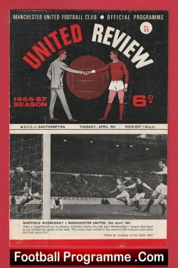  Manchester United v West Ham United 1967 - Man Utd Programmes Football Programme .COM Football Programmes Memorabilia