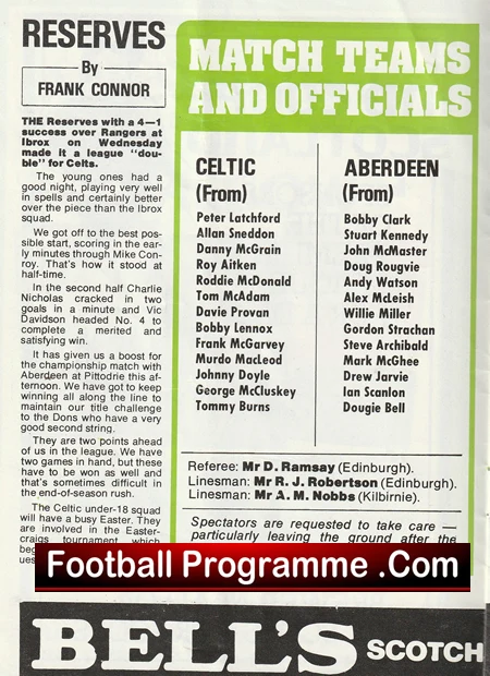 Glasgow Celtic v Aberdeen 1980 - Alex Ferguson Manager - Image 3