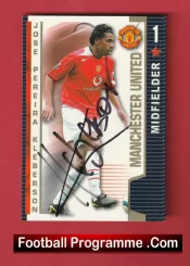 Manchester United Jose Kleberson Autograph Signed Football Card Man Utd