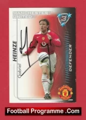 Manchester United Gabriel Heinze Autograph Signed Football Card Man Utd