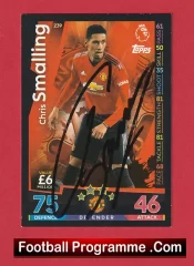 Manchester United Chris Smalling Autograph Signed Football Card Man Utd